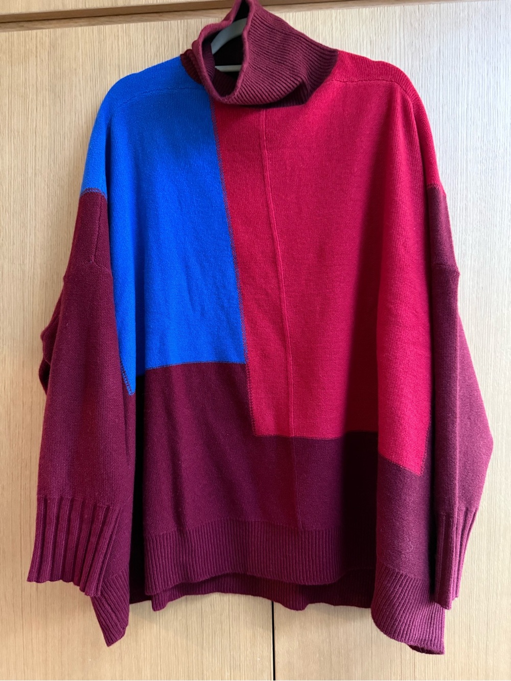 *NWT* Apiece Apart Colorblock Oversized Turtleneck Sweater, size M